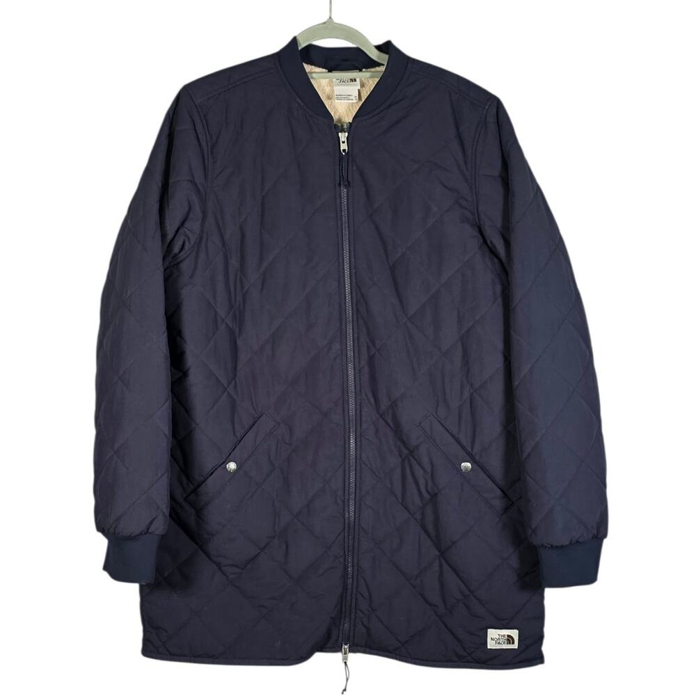 The North Face Cuchillo Quilted Sherpa Lined Parka Aviator Blue Women's XL Coat